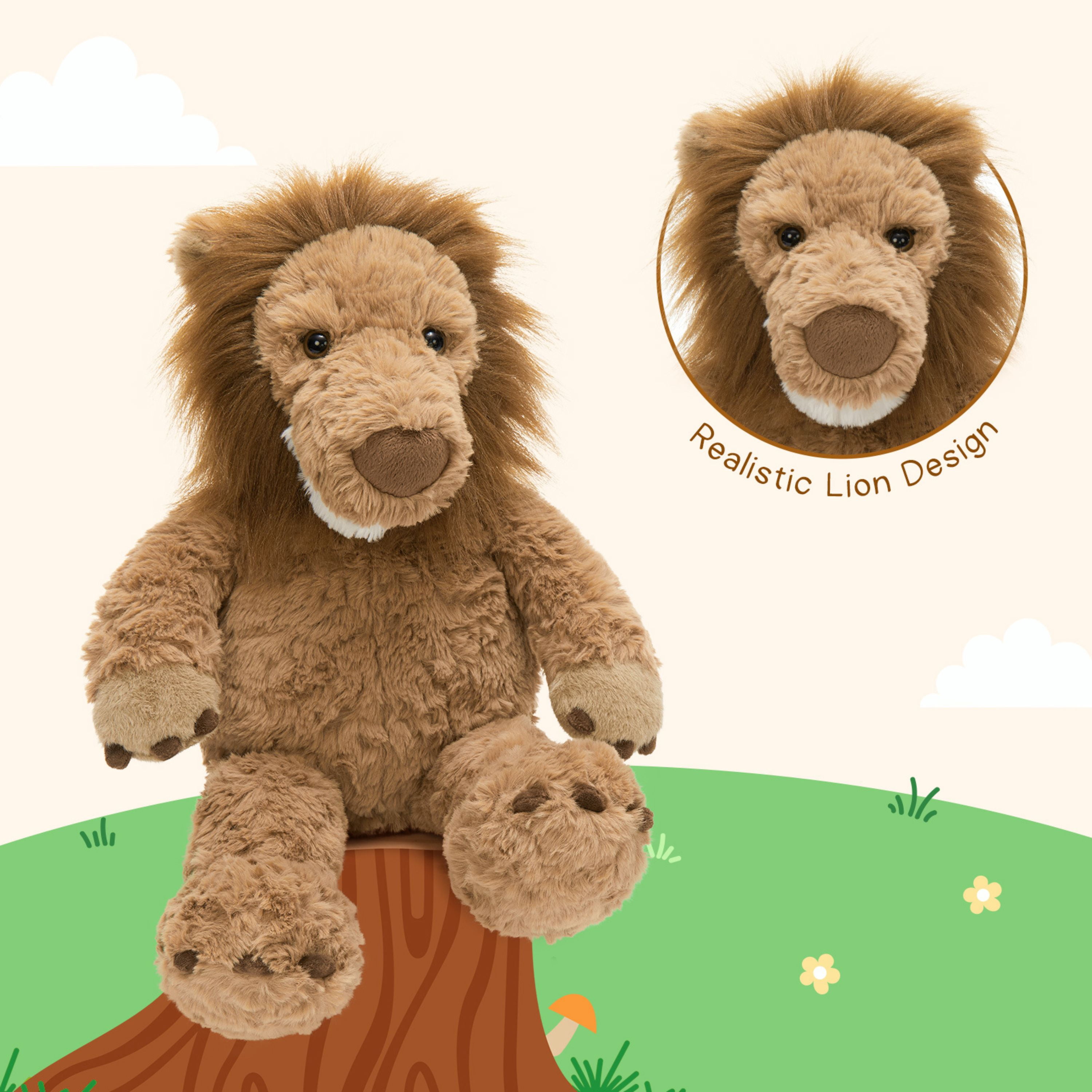 Muiteiur 17.7'' Lion Stuffed Animal Large Lion Plush Toy