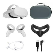 2021 Oculus Quest 2 All-In-One VR Headset, Touch Controllers, 128GB SSD, 1832x1920 up to 90 Hz Refresh Rate LCD, 3D Audio, Mytrix Carrying Case, Earphone, Link Cable (3M), Silicone Face Cover