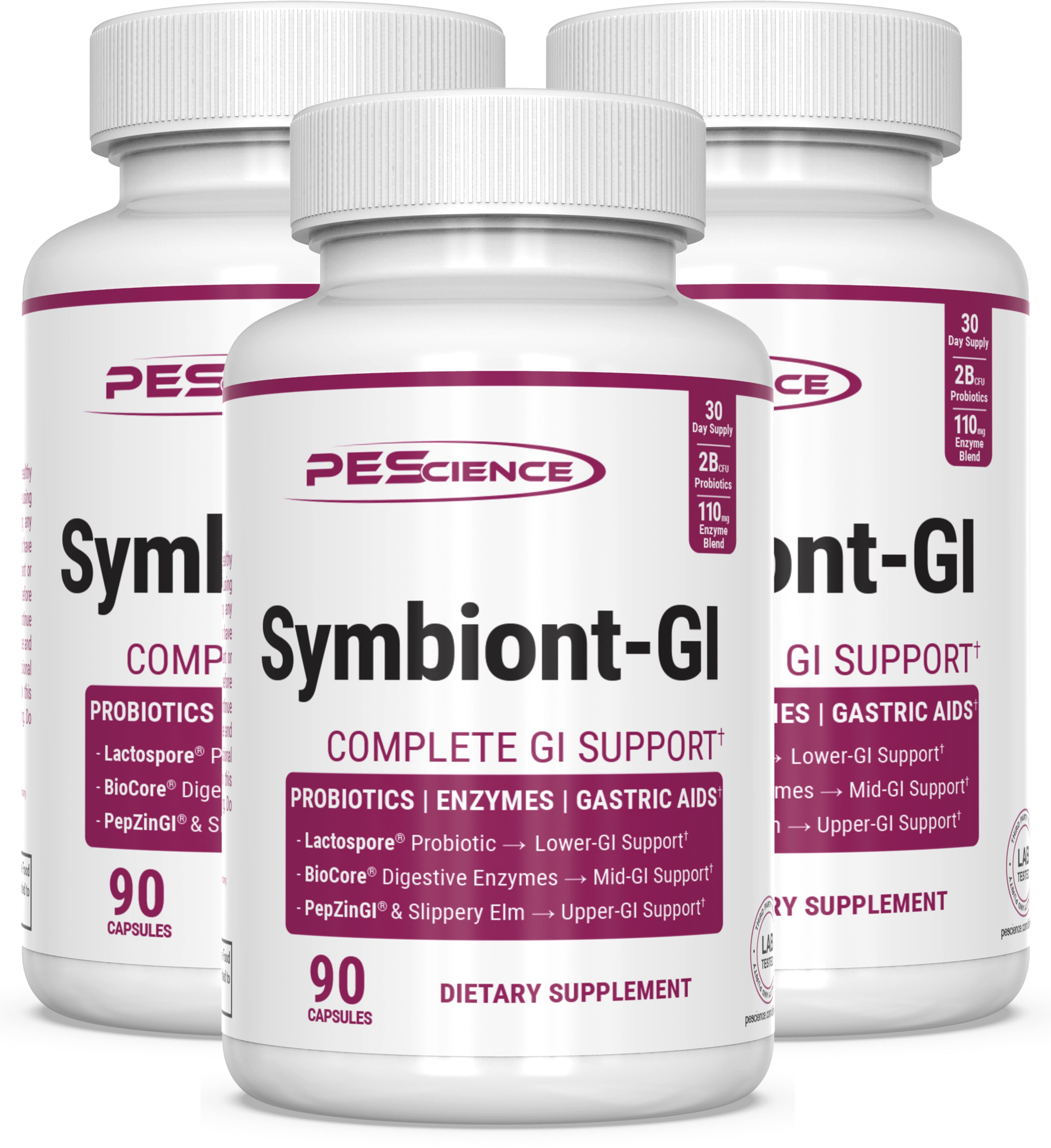 Symbiont-GI Gut Support – Digestive Enzymes, Probiotic & GI Support Formula with PepZin GI