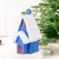 thumbnail image 4 of Beautynvta Christmas Plastic House Figurines, Miniature Christmas Tabletop Ornaments House Statue House Model for Christmas Holiday Home Party Decor, 1" x 1" x 1.7", Blue, 4 of 8