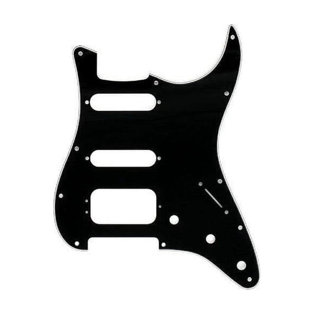Fender Modern Pickguard, HSS Stratocaster, 11-Hole, Black, 3-Ply, 3-Screw Hum