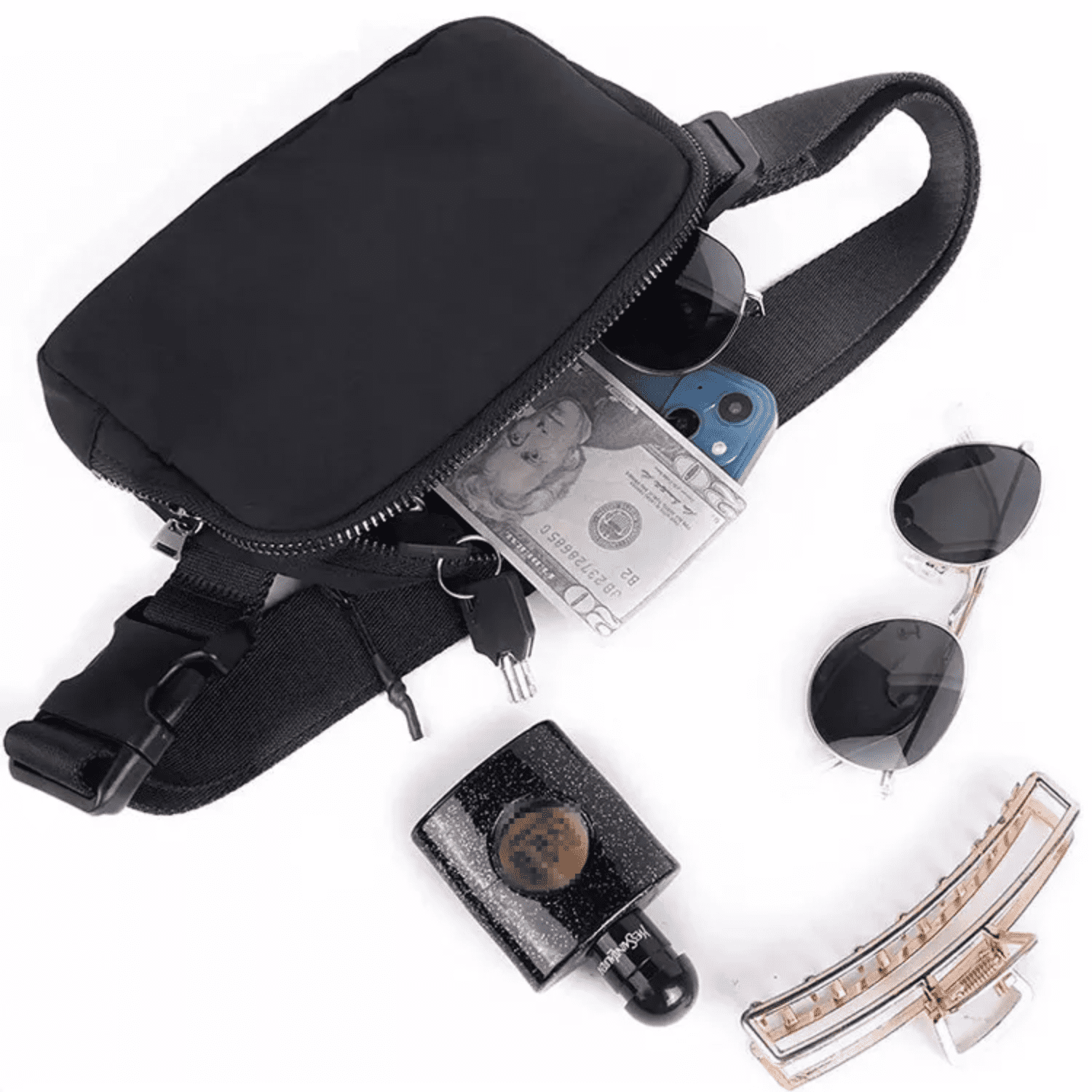 Boutique Everyday Belt Bag & Fanny Pack, Unisex Crossbody Bag, Waist Pack  (Black) 