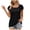 Black, variant on Lovskoo Women Summer Short Sleeve Trendy Causal Square Neck Solid Color Blouse Puff Short Sleeve T-Shirt Summer Tops Purple