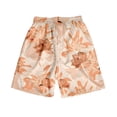 thumbnail image 3 of kingque Men Beach Shorts Elastic Waist Bottoms Floral Print Summer Short Pants Hawaiian Beachwear Holiday, 3 of 4