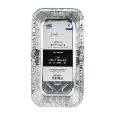 Mainstays Loaf Pans, 3 Count 8" x 3.88" x 2.47"