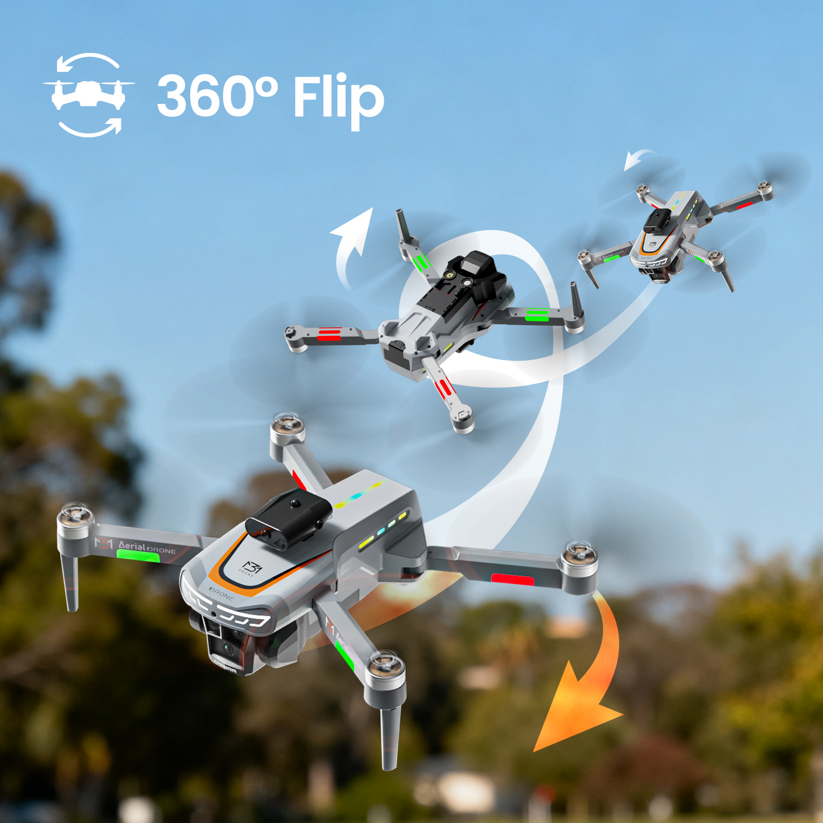 WEFONE M3 Foldable Drone with Camera and 2 Batteries Gray photo 4