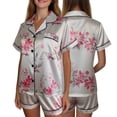 thumbnail image 4 of HITIME Pijama de Satín para Mujer Talla L, Conjunto de Short y Playera de Verano, Tela de Lujo Suave y Transpirable, Ideal para Dormir o Lounge, 4 of 10