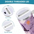 thumbnail image 3 of Yayeee 30oz Stainless Steel Tumbler with Straw and Handle Double-Wall Insulated Travel Water Bottle, Purple Cute Halloween, 3 of 8