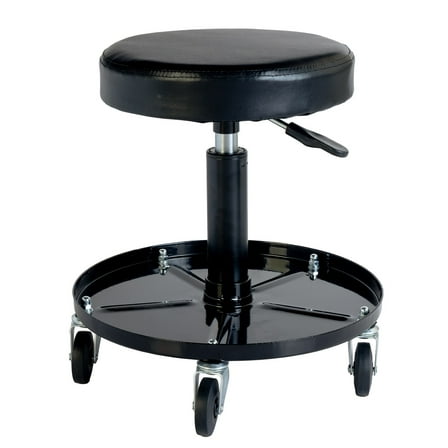 Hyper Tough Pneumatic Roller Seat with Tool Tray, 300-lb, Black