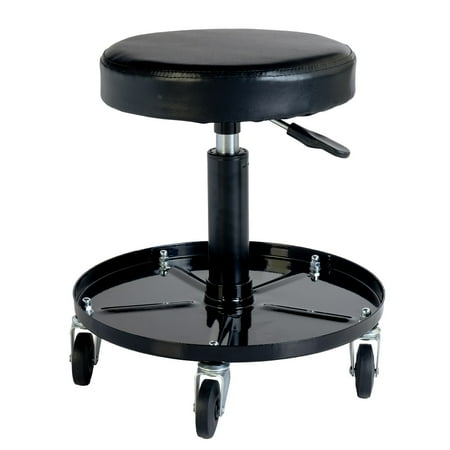 Hyper Tough Pneumatic Roller Seat with Tool Tray, 300-Lb, Black