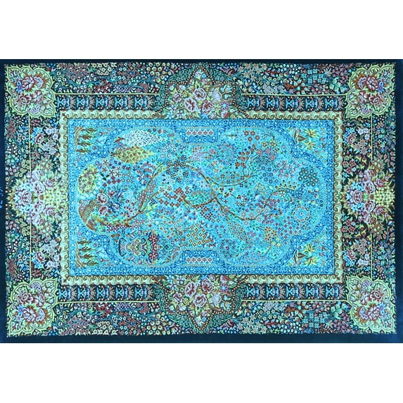 Ahgly Company Indoor Rectangle Persian Light Blue Traditional Area Rugs, 6' x 9'