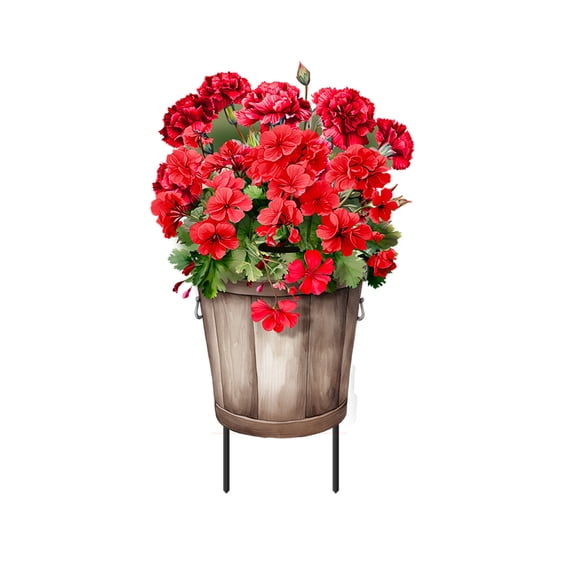 Briarwood Lane Spring Metal Art 27x15 Striped Geraniums For Spring Metal Art