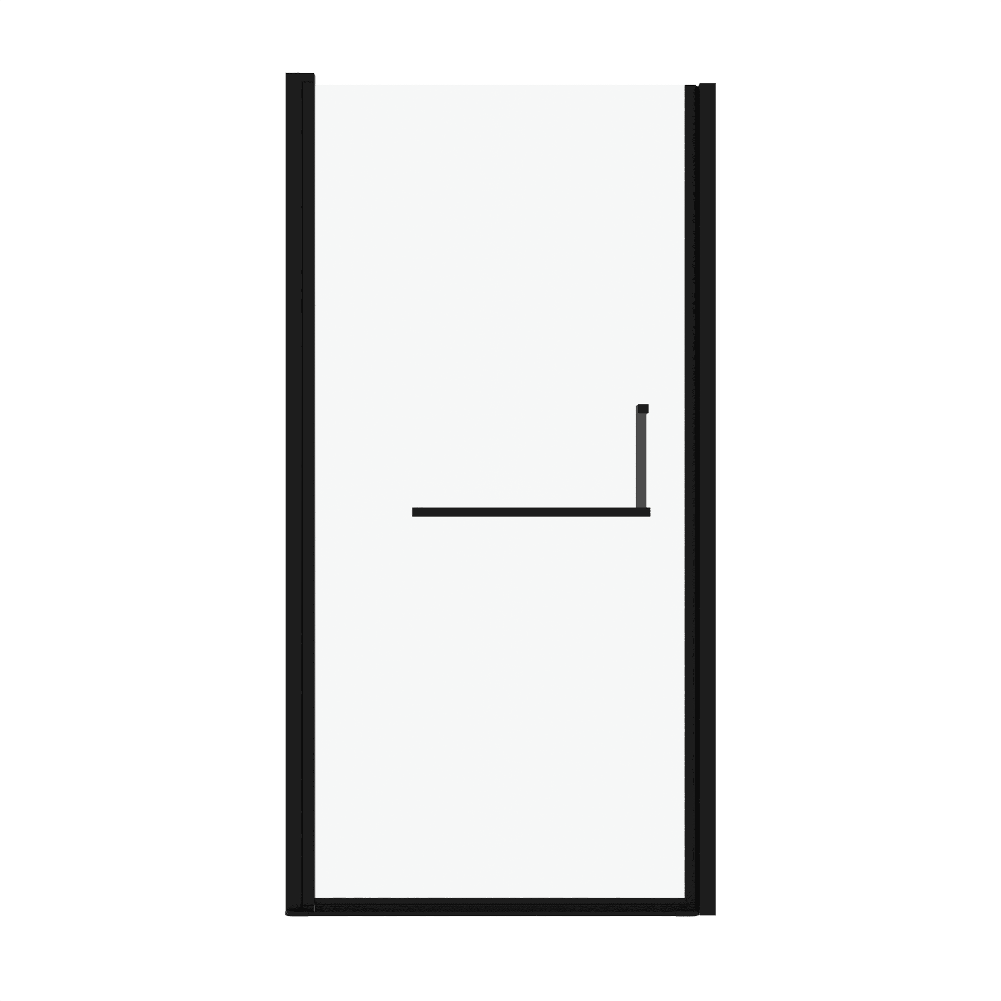 Aukfa 34-35.2" W x 72" H Matte Black Semi-Frameless Pivot Bi-Fold Shower Door, 1/4" Tempered Glass