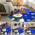 thumbnail image 5 of Round Rugs 7Ft, Blue Snowman Christmas Round Area Rug Washable Indoor Throw Carpet, Xmas Snowflake Funny Large Non Slip Circle Rug for Dining Room Playroom Home Decor Aesthetic, 5 of 8