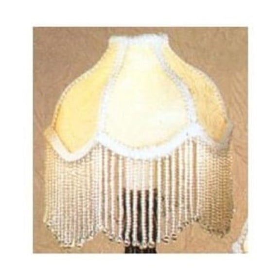 6"W Fabric & Fringe Recurve Ivory Replacement Shade