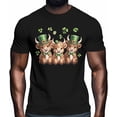 thumbnail image 2 of Camisetas para hombre, Día de San Patricio, de algodón, con cuello redondo, diseño de vacas, manga corta, con trébol de ganado y granja., 2 of 8