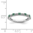 thumbnail image 2 of Stackable Expressions Sterling Silver Created Emerald and Diamond Ring, 2 of 7