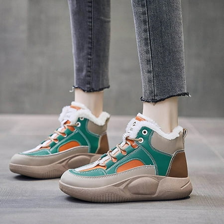 

Women s High Top Thick Sole Boots Thick-Soled Casual Shoes Cozy Thermal Lining Sneakers Bootie Ankle Boots Shoes