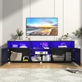 thumbnail image 4 of ChVans LED TV Stand for 70/75/80 inch, High Glass Modern Entertainment Center with LED Lights and Glossy Cabinets, 4 of 6
