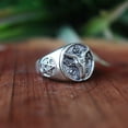 thumbnail image 6 of Occult Goat Skull Ring, 925 Sterling Silver, Horned Skull Ring, Handmade Ring, Statement Ring, Oxidized Ring, Goat Head Ring, Men's Ring****, 6 of 7