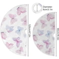 thumbnail image 3 of Coolnut 35.4" Pink Butterfly Christmas Tree Skirt, Soft Christmas Tree Mat Merry Xmas Tree Skirt Ornaments for Indoor Outdoor Farmhouse Holiday Party Decoration, 3 of 6