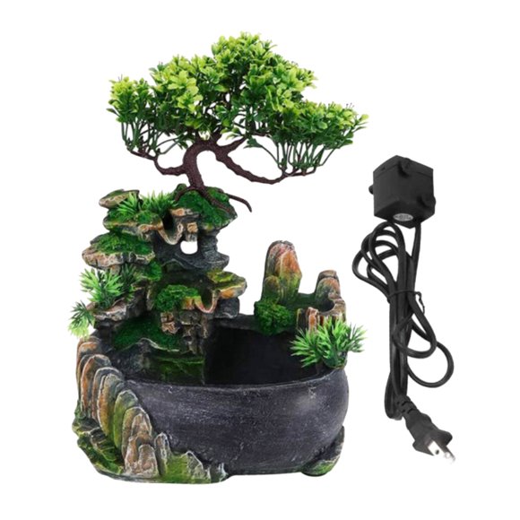Cateissary Desk Fountain Rockery Flowing Water Fountains Light Ornament with Humidificadores sin niebla