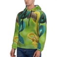 thumbnail image 3 of Rateoe Blue Viper And Yellow Viper Snake Pattern Mens Hoodie, Pullover Hooded Sweatshirt, Kangaroo Pocket Hoodie Ideal for Daily Wear, Travel and Home-Medium, 3 of 7
