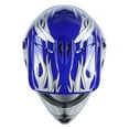 TCMT DOT Youth & Kids Helmet, Blue Flame for Dirt Bike Motocross