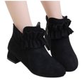 thumbnail image 3 of FRSASU Kids Shoes Clearance Children Princess Casual Shoes Winter Cotton Warm Short Boots Black 3(36), 3 of 9