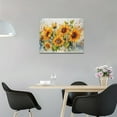 thumbnail image 3 of Sunflower Wall Art Watercolor Sunflower Pictures Wall Decor Rustic Sunflower Canvas Farmhouse Print Artwork Home Decorations for Living Room Bedroom Bathroom Office Framed 16"x12", 3 of 6