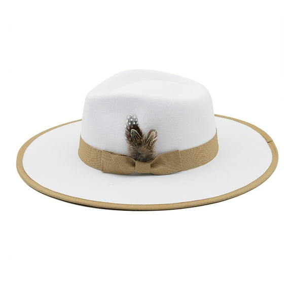 Wide Brim Fedora Hats for Womens Men Bands Top Hat Felt Panama Hat for Winter Autumn for Autumn Winter
