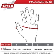 RDX MMA Gloves for Grappling Martial Arts, Approved By SMMAF, Genuine Cowhide Leather, Black, Small