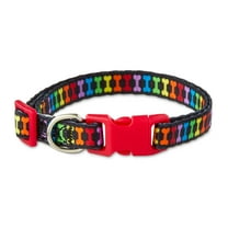 Vibrant Life Bone Print Fashion Dog Collar, Multicolored, Small