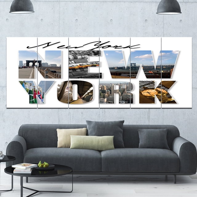 Designart - Montage Graphique New York City - Impression sur Toile