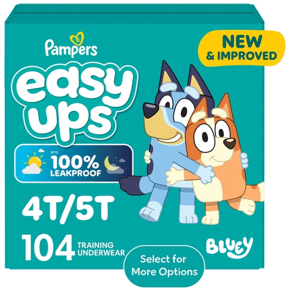 Pampers Easy Ups Bluey Potty Training Pants Boys Size 4T-5T, 104 Count (Select for More Options)