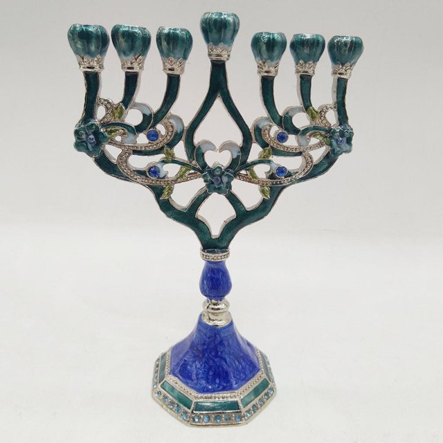 Candelabro Vintage Pintado a Mano Soledad candelabros Judaica