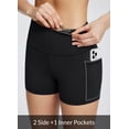 thumbnail image 4 of BALEAF Workout Shorts Women Biker Yoga Gym Spandex Running Volleyball Tummy Control Compression with Pockets 3" Black XXXL, 4 of 7