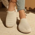 thumbnail image 4 of Women's Perforated Closed Toe Mules, Low-Top Lightweight Slip-On Breathable Flat Clogs for Casual & Everyday Wear Beige 6.5, 4 of 8