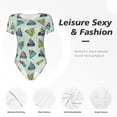 thumbnail image 4 of Bingfone Justaucorps à Col Rond pour Femmes Motif Phare, Manches Courtes à Boutons-Pression, Adapté pour Fête, Sport, Usage Quotidien-TTG, 4 of 7