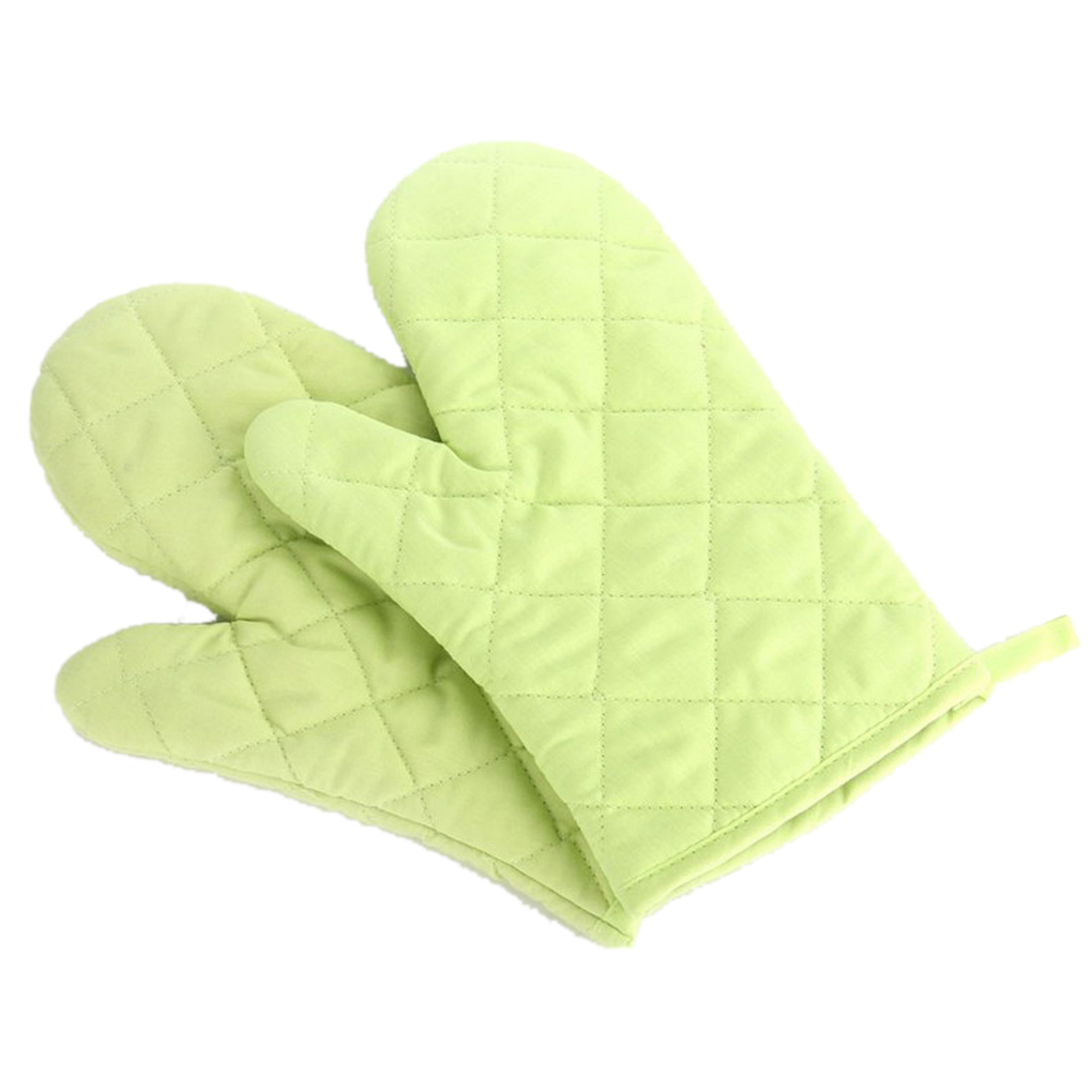 2PCS Oven Pot Holder Baking Cooking Oven Mitts Heat Glove,Green