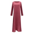 thumbnail image 4 of JBXKXYW Womens Dresses Women'S Muslim Abaya Long Sleeve Arab Dubai Abaya Modern Middle Prayer Belt Eid Long Dress Womens Dresses (Red,M), 4 of 5