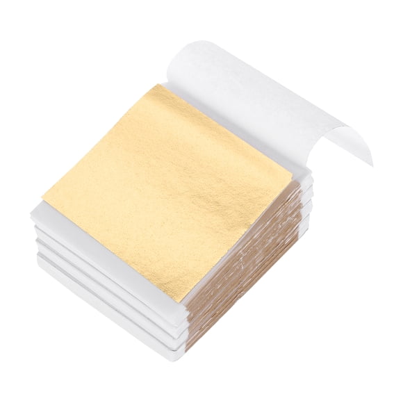 Hojas de oro de 400 piezas 3.5" x 3.5" Hojas de imitación de oro para manualidades, decoración de artes, dorado oscuro