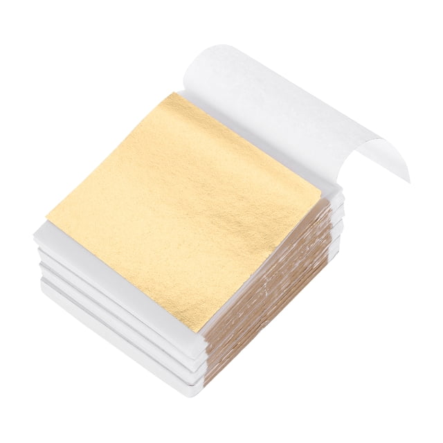 Hojas de oro de 400 piezas 3.5" x 3.5" Hojas de imitación de oro para manualidades, decoración de artes, dorado oscuro