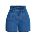 thumbnail image 3 of Women's Stylish High Waisted Ruffled Vintage Denim Shorts, 3 of 3