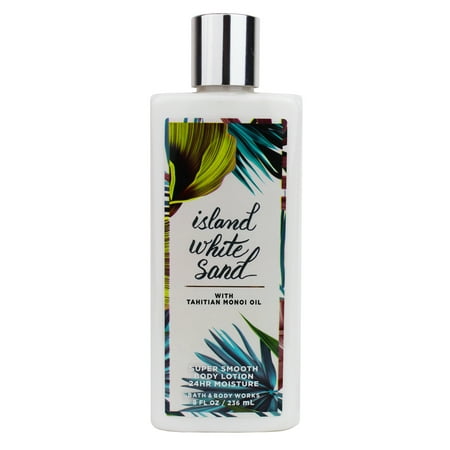 Bath and Body Works Island White Sand Super Smooth Body Lotion 8 oz Tahitian Monoi Oil and Coconut Oil Signature
