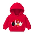 thumbnail image 2 of DxhmoneyHX Toddler Girls Clothes Cute Chicken Christmas Sweatshirts Soft Comfy Warm Long Sleeve Pullover Sweatshirts Graphic Hoodies Size 6 Years, 2 of 8