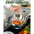 thumbnail image 4 of Cook N Home Tri-Ply Clad 12-Inch Stainless Steel Wok Pan with Lid, Flat Bottom Wok Stir Fry Pan, Dishwasher and Oven-Safe, Compatible with All Cooktops, 4 of 5