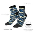thumbnail image 6 of Fuzoiu Japanese Water Wave Print Adult Socks, Crew Moisture-wicking Socks, Unisex Cushion Crew Socks,Casual Sports Ankle Socks, 6 of 7