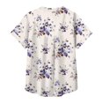 thumbnail image 6 of Tittly Womens Shirts Short Sleeve Shirts Shirts For Women Cotton Womens Shirts V Neck Collared Button Down Blouse Tops Shirt Workout Shirts Tshirts Shirts Womens Tops Purple 6XL, 6 of 6