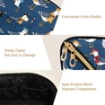 thumbnail image 5 of FORMRS Makeup Bag Travel Cosmetic Organizer for Women Fold Flat Zipper Pouch with Handle, Blue Cartoon Birds Pattern, 5 of 8